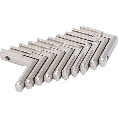 Profilé en aluminium en forme de L, connecteur d'angle intérieur, assemblage, supports en acier au carbone (UE-2020) (1/4)