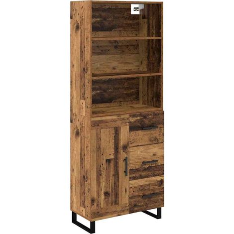 Maison Exclusive - Aparador alto con cajón 2 pcs Madera vieja Mad