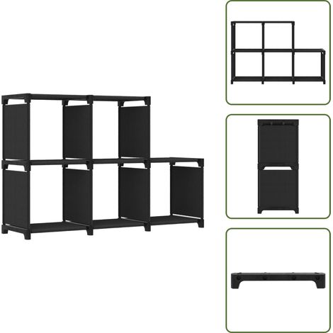 Étagère d'affichage 5 cubes Noir 103x30x72,5 cm Tissu - Étagère Bibliothèque - Meuble Rangement - Étagère Design - Étagère Ouverte - Meuble Noir