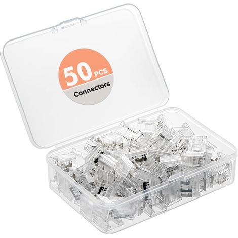 FCOB COB 50 pcs 10mm Connecteurs Transparents pour FCOB 10 mm de largeur 2 Pin v+ v- Bande LED monochrome Connexion d'angle Compatible uniquement avec des fils 20 AWG (Fils Non Inclus) (1/5)