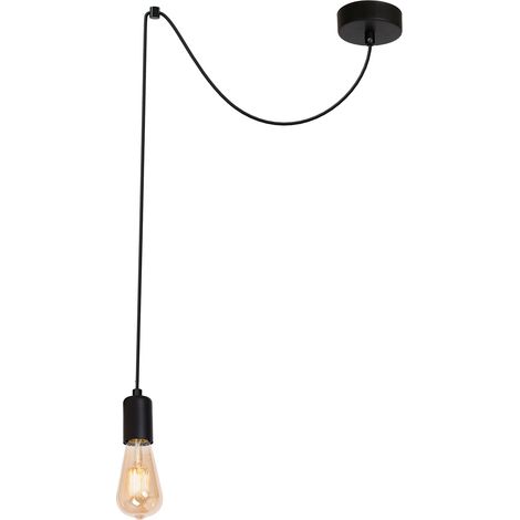 Suspension loft noire réglable Spindel E27 Luminex