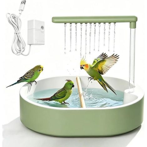 Bain d'oiseaux automatique 1 unité Plastique ABS Fontaine à circulation USB Cage pour calopsittes/inséparables (1/5)
