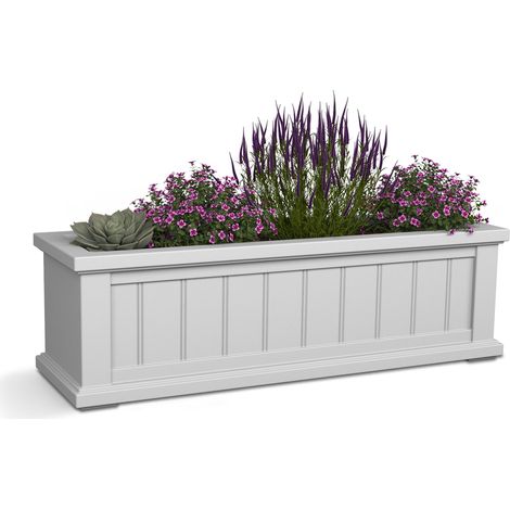 Jardinière en résine, Blanc, 0,9 m (1/5)