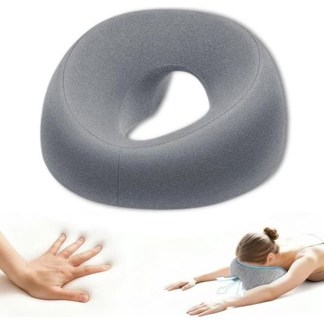 Appui-tête massant pour le lit - Oreiller - Oreiller - Appui-tête - Oreiller perforé pour dormir sur le ventre - Oreiller de massage pour dormir sur le ventre - Mousse à mémoire de forme - Gris (1/5)