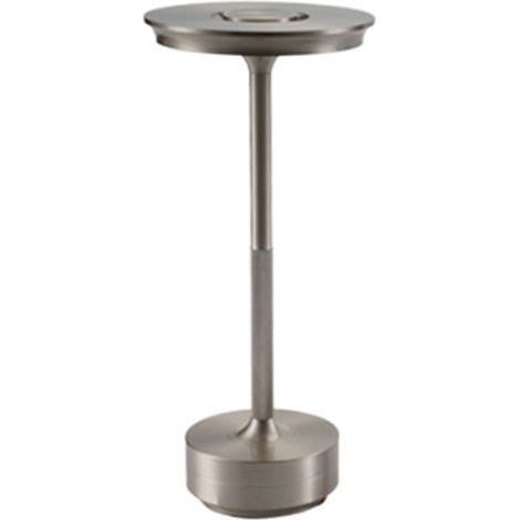 Lampe de Table LED Vintage Rechargeable avec Batterie 1200mAh, Lampe de Table Sans Fil Luminosité Dimmable, Lampe de Table Tactile pour Restaurant et Bar, 3 Températures de Couleur (Silver) (1/5)