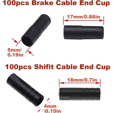 200 Pièces Embouts De Câble De Dérailleur Gaine Embouts De Câble De Frein Apuchons De Câble De Frein Embouts De Câble De Frein Pour Vélo Frein Derailleur Embout Gaine Vélo De Montagne