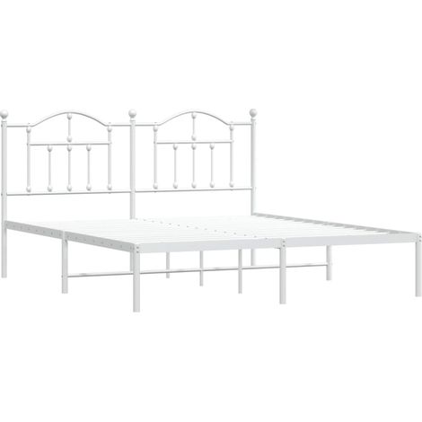 Giroletto con Testiera Metallo Bianco 180x200 cm vidaXL (1/4)