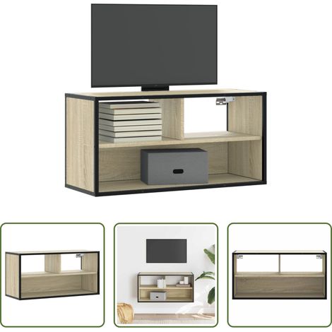 vidaXL Holzwerkstoff - TV-Schrank Sonoma-Eiche 80x31x39,5 cm Holzwerkstoff und Metall (1/5)