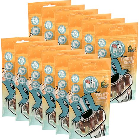 Lov&Ed Twister-Snack Ente, 12x 70g - Kau-Leckerli für Hunde (1/2)