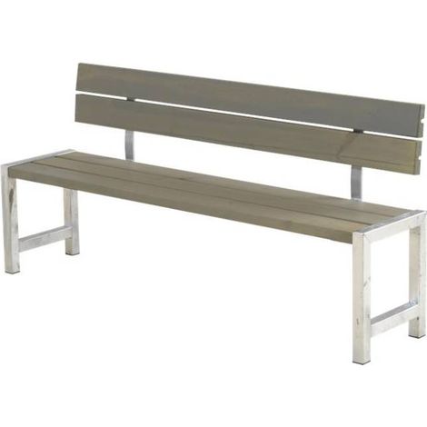 Plus Plankenbank 176 x 38 x 81 cm graubraun mit Rückenlehne Gartenbänke (1/3)