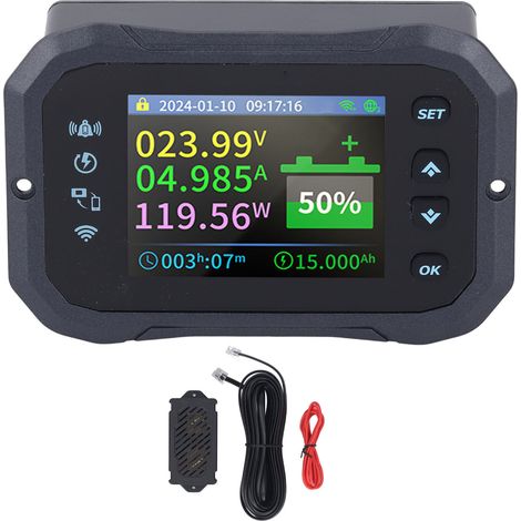 RV Coulomb mètre Wifi télécommande capacité de la batterie voltmètre de puissance 10-100V 100A. (1/5)