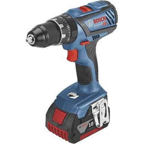 Bosch Professional – Perceuse-visseuse sans fil 18V avec 2 batteries 4.0Ah – Moteur Brushless – Couple 63Nm pour perçage béton – Coffret L-BOXX inclus - 18V-28