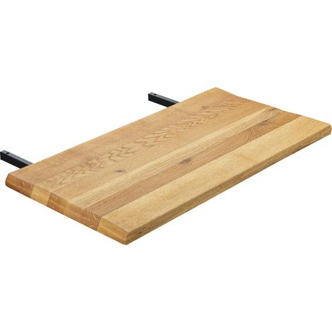 Rallonge pour table extensible en chêne huilé bords naturels 140 cm ETNA (50 cm) (1/4)