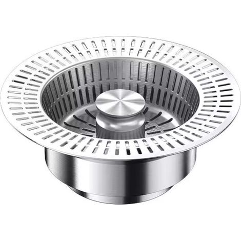 Crépine d'évier de cuisine en acier inoxydable, filtre anti-obstruction Grands trous de drainage pour cuisine, salle de bain et plan de travail