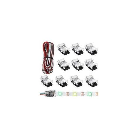 10-mm-Stiftverbinder für LED-Streifen, kompatibel mit den lötfreien LED-Streifen WS2811, WS2812B und SK6812, mit 5 Meter Kabel. – Crezuo