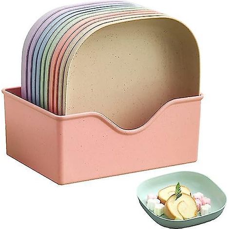 10pcs Assiettes De Pique-nique De Couleurs Assorties, Assiettes Salade, Assiettes Dessert, Assiettes Salade Rutilisables, Assiettes De Camping, (1/5)