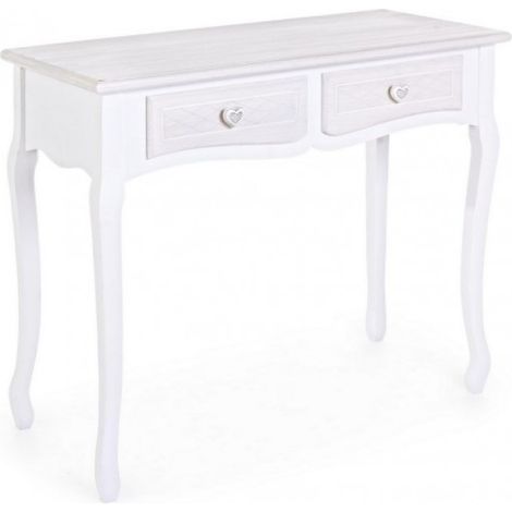 Yes Everyday Consolle Shabby In Mdf Due Cassetti Bianca Charelene L 90x40x H78 Cm (1/3)