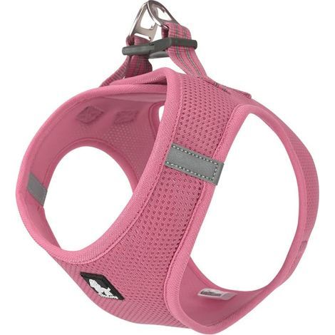 Harnais pour Chien Soft Air Mesh Gilet réfléchissant réglable pour Animaux de Compagnie pour Petites et Moyennes Races (M, Rose) (1/5)