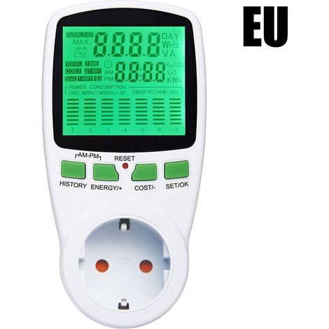 Compteur de consommation électrique 230 V 16 A avec écran rétroéclairé (1/5)