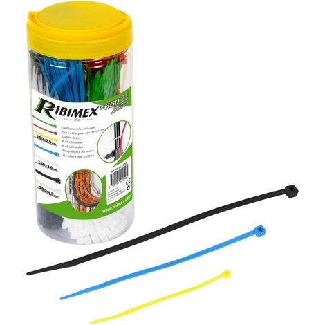 Confezione da 650 fascette di cablaggio in nylon vari colori cofanetto ribimex (1/5)