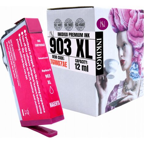 Tinta Inkdigo 903XL compatible con HP OfficeJet 6950, OfficeJet Pro 6860 y 6968. Certificado TÜV. (1/4)