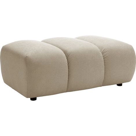 Pouf in tessuto beige - FRIDORA (1/4)