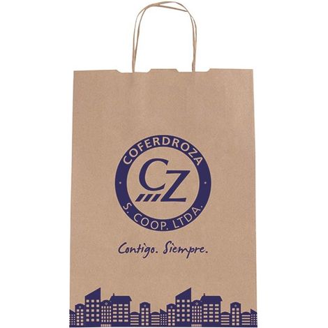 BORSA CARTA KRAFT MANICO C/200 - 35+18X32CM
