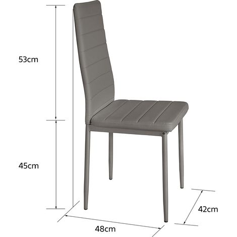 Set di 4 sedie da pranzo stile contemporaneo -sedia da pranzo sedia cucina ,Sedia con linee,grigio