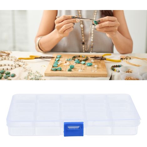 Boîte de rangement en plastique pour bijoux, perles, boucles d'oreilles, colliers, hameçons et petites pièces électroniques. (1/5)