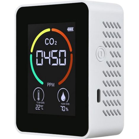 Détecteur de CO2 avec écran LCD rétroéclairé, capteurs de COVT, analyseur intelligent de la qualité de l'air intérieur avec affichage de la température et de l'humidité (1/5)