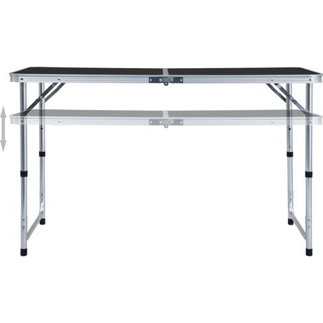 Table pliable de camping Gris Aluminium 120x60 cm