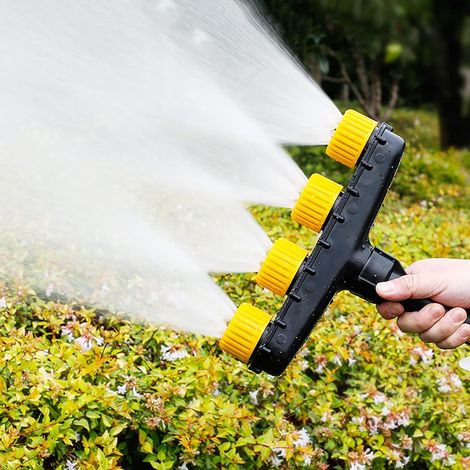Pulverizador a presión para riego de jardines y plantas/lavado de coches, cabezal de riego con boquilla porosa, 1/2 pulgada, negro. (1/5)