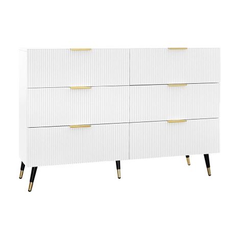 Buffet blanc moderne, tiroirs, grand rangement, 120×77×40 cm
