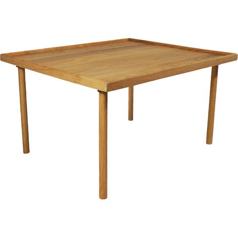 Home Heavenly® - Mesa centro FRESA de madera maciza natural, diseño redondeado, 2 tamaños combinables tipo nido.  Color: Acacia 70 x 60 cm