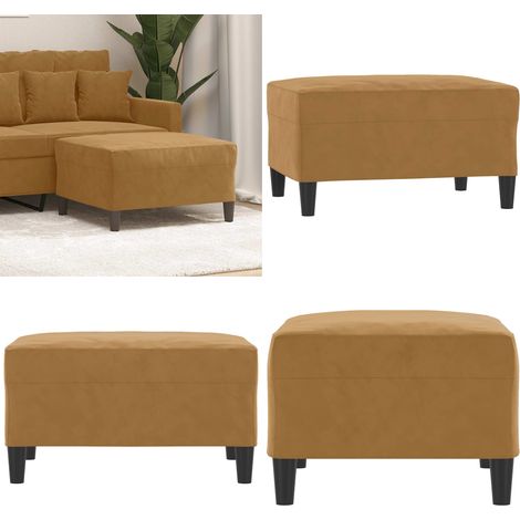 Fußhocker Braun 70x55x41 cm Samt - Samt - Wohnzimmerhocker (1/5)