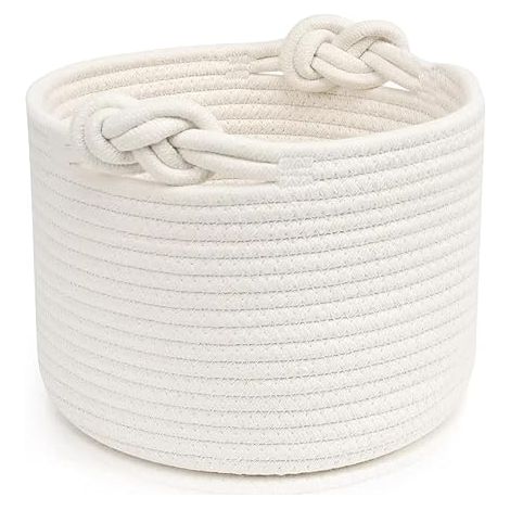 Panier à Linge en Coton Tissé, Paniers de Rangement pour Jouets, Bébé avec Poignée Couvertures Salon, Salle de Bain, Chambre, Enfant (1/5)