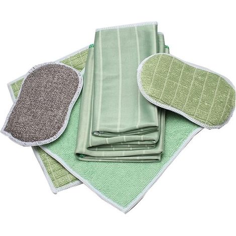 Lot de 6 Chiffon Bambou Microfibre pour Vitres Miroirs Carreaux Carrosserie Ménage Salle de Bain (1/5)