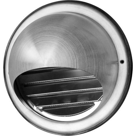 Grille d'Aération en Acier Inoxydable Rond avec Bouche Anti-insectes et Lamelles, Grille de Ventilation(100mm)pour Mur Extérieur, Idéal pour Salle de Bains, Climatiseurs, Cuisine (1/4)