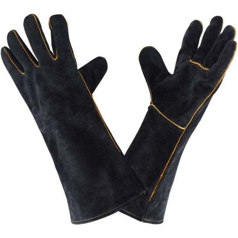 Gants de Soudeur en Cuir 932 ḞF, Gant de Soudage Cuisine Haute Température pour Travail BBQ Four Jardinage 40 CM (1/4)