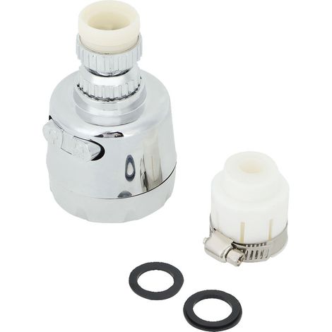 Pommeau de douche à pression avec filtre diffuseur et tête pivotante à 360° pour robinet de cuisine, aérateur d'eau (1/4)