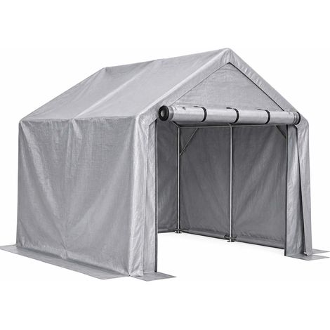 Tienda para bicicletas 244 x 241 x 217 cm gris oscuro, acero galvanizado (1/5)