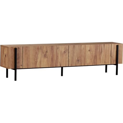Supporto TV in legno "Nexus" - 180 x 30 x 45 cm - Pino Atlantico / Nero