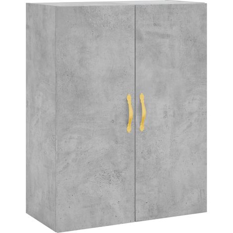 Armario de almacenamiento mural práctico 69,5 x 34 x 90 cm fabricado en madera de ingeniería gris hormigón 020048573 (1/5)