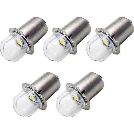 Upgrade P13.5S LED Flashlight Bulbs Base Socket White LED Bulbs 4.5V Replacement for Headlight Flashlight Torch Flashlights, Non-Polarity (Pack of 5) (1/5)