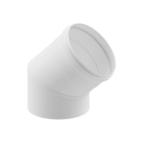 CURVA 45° IN ACCIAIO AISI 304L PER CAPPE- Diam. 130 Bianco- DK- pezzi 1