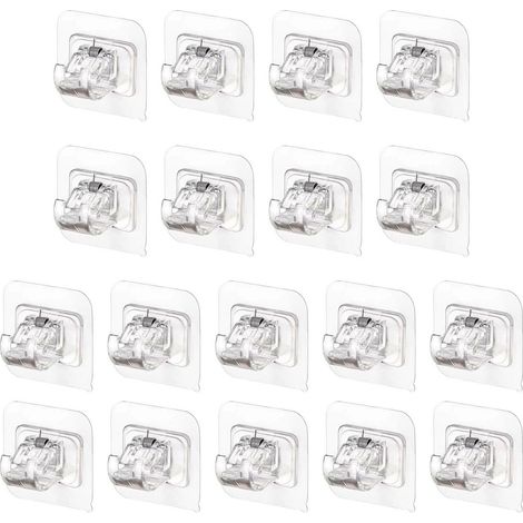 Crochets de tringle à rideaux transparents - multifonctionnels - lot de 18 - en plastique (1/5)