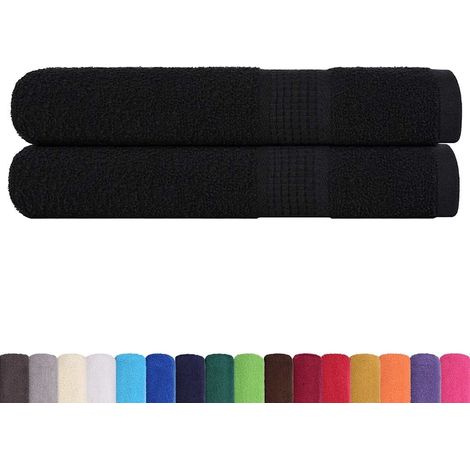 Serviettes de sauna FROGN 2 pcs noir 80x200 cm 360 g/m² (1/5)
