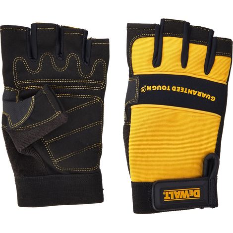 DEWALT Fingerless Synthetic Padded Leather Palm Gloves - Large DEWPERFORM4