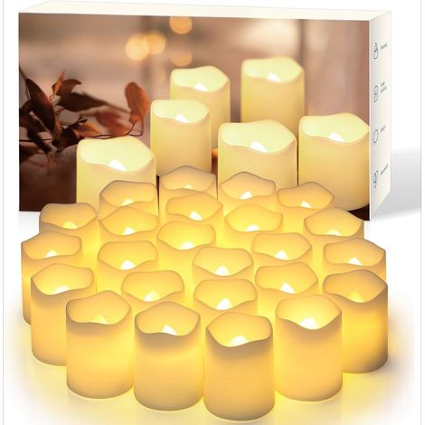 Moule À Bougie - Bougie Électrique Sans Flamme - Pour Décoration De Table Mariage Noël Halloween - 1,5 Pouces X 1,7 Pouces - Lot De 12 (1/5)