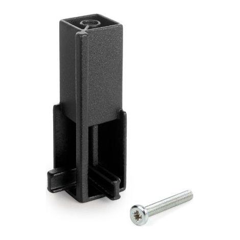 4 Soportes angular para barra para armario Luxe, Pintado negro texturizado, Zamak, 4 un - talla (1/3)